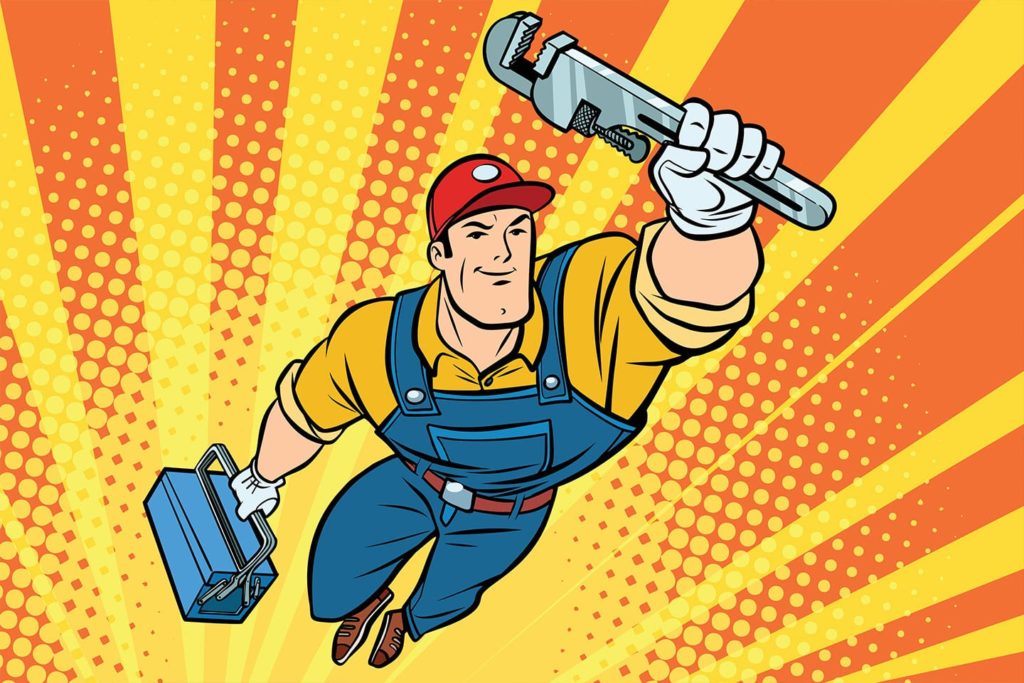 cartoon of a plumber Springfield Illinois